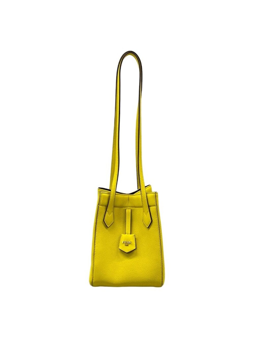 Fendi Shoulder Bag Origami Small Yellow Deformed Leather